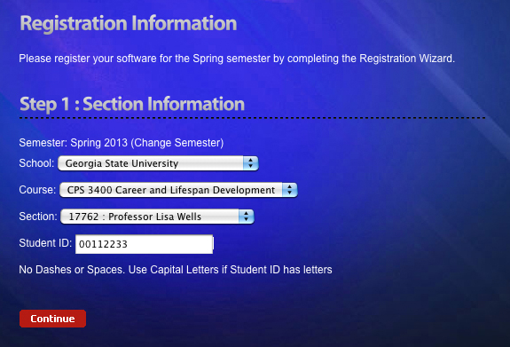 Select Registration Information